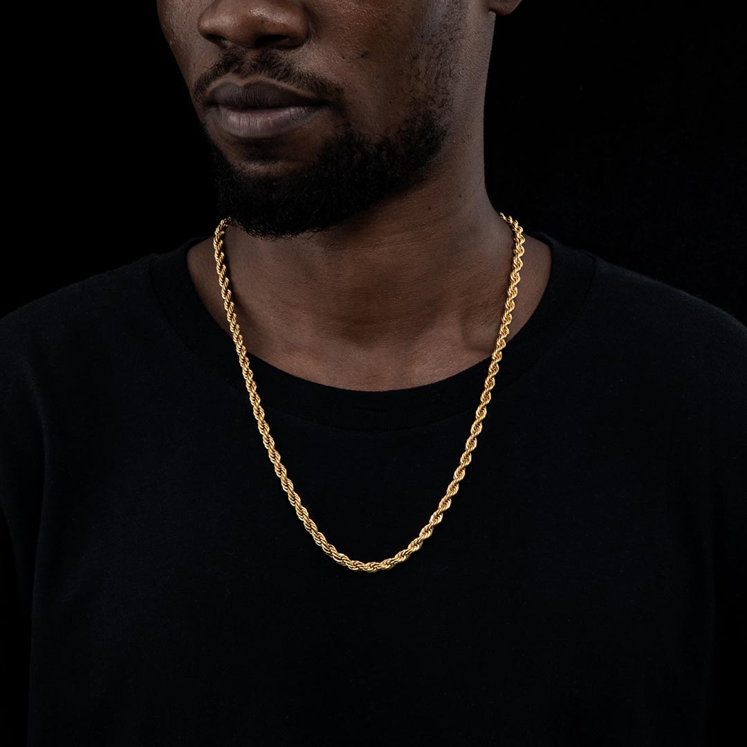 5mm 18K Gold Finish Rope Chain