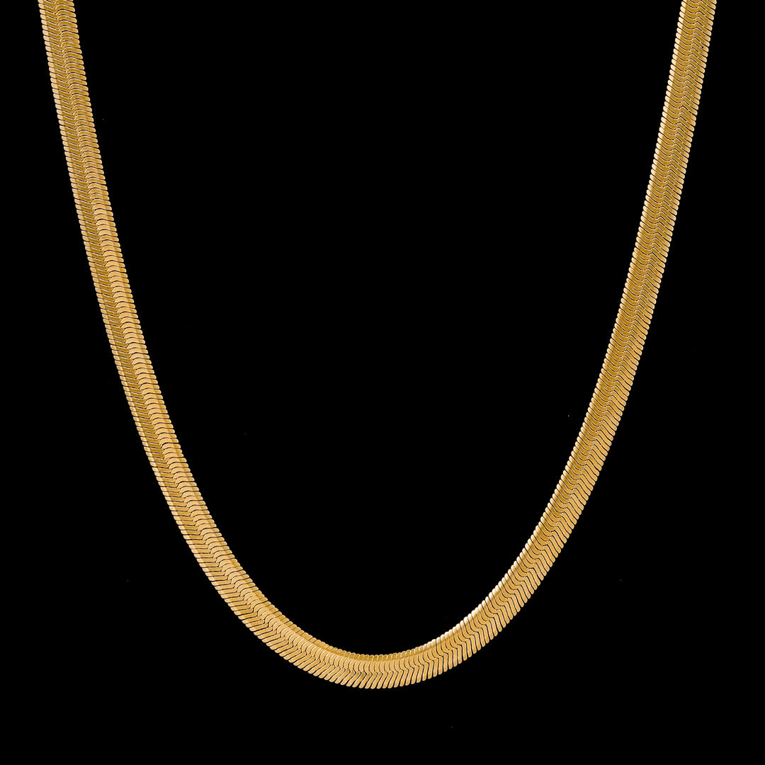 6mm Herringbone Chain in Gold