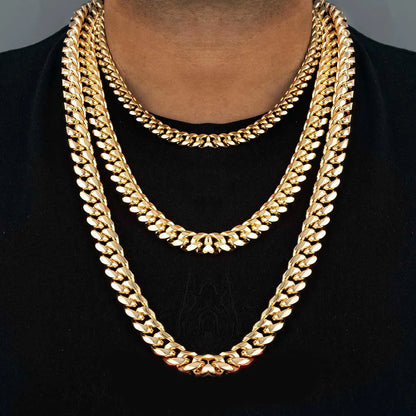 12mm Stainless Steel Cuban Chain in Gold