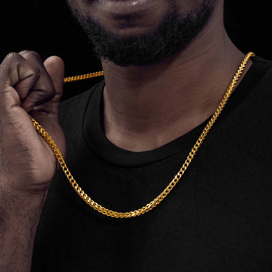 3mm Franco Box Chain in 18K Gold