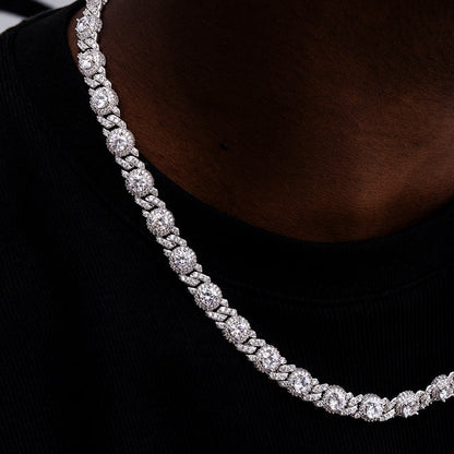 Iced Diamond Station Cuban Chain - 10mm