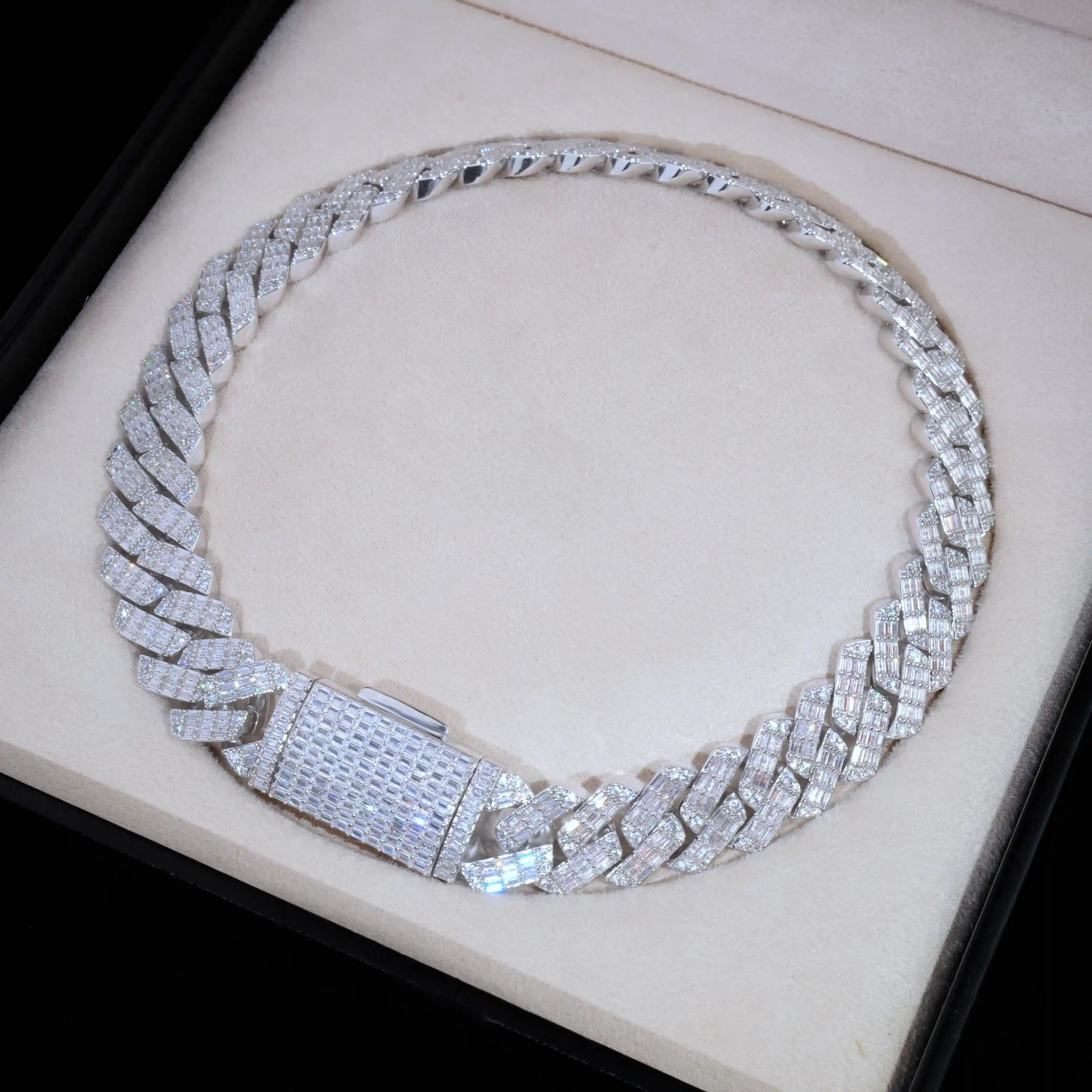 20mm Full Baguette Prong Cuban Chain