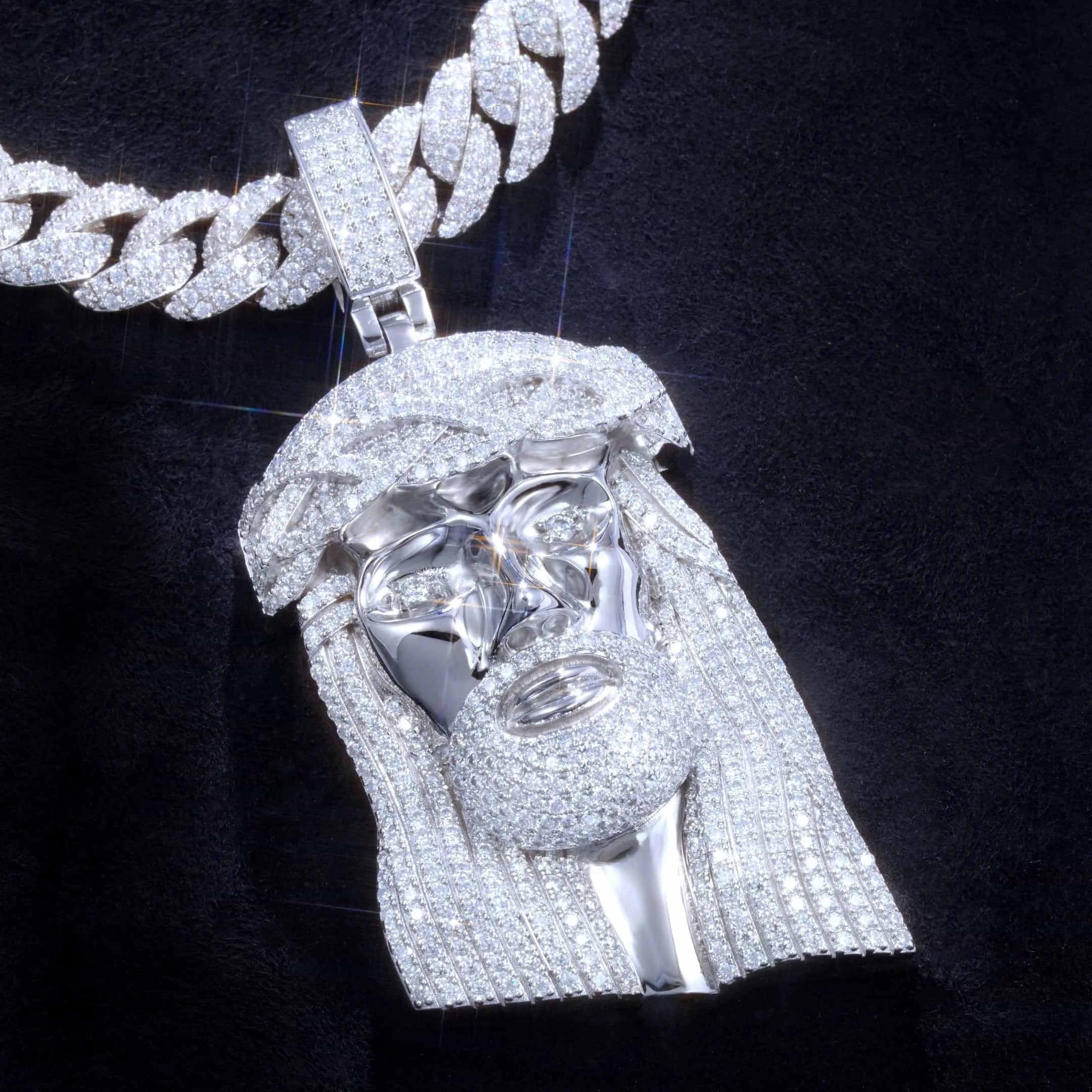 925S & VVS Moissanite Jesus In White Gold