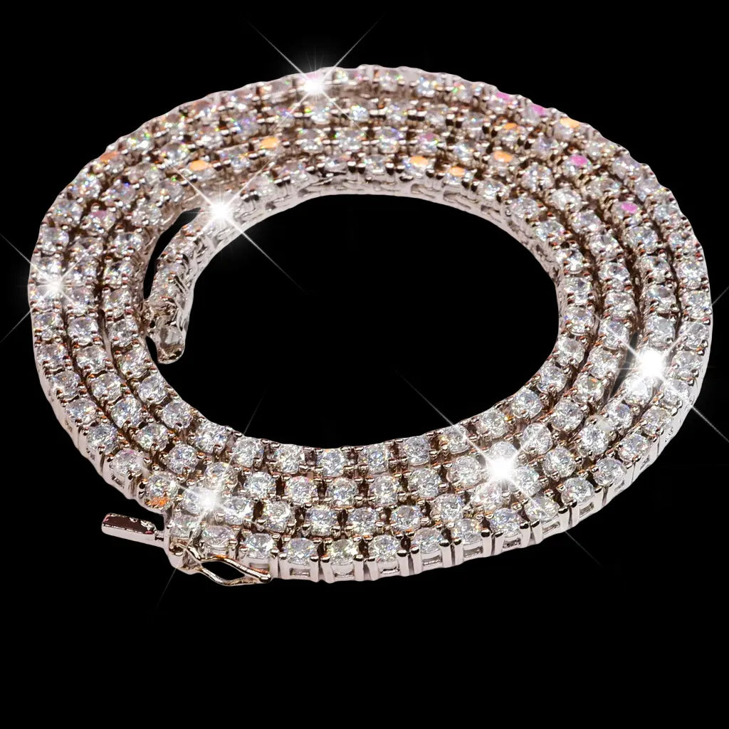 3mm 18K Gold-Plated Iced BlingBling Tennis Chain