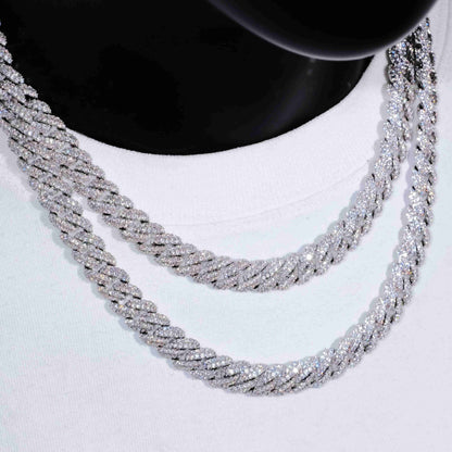 Cuban Link Chain in White Gold/18K Gold - 10mm