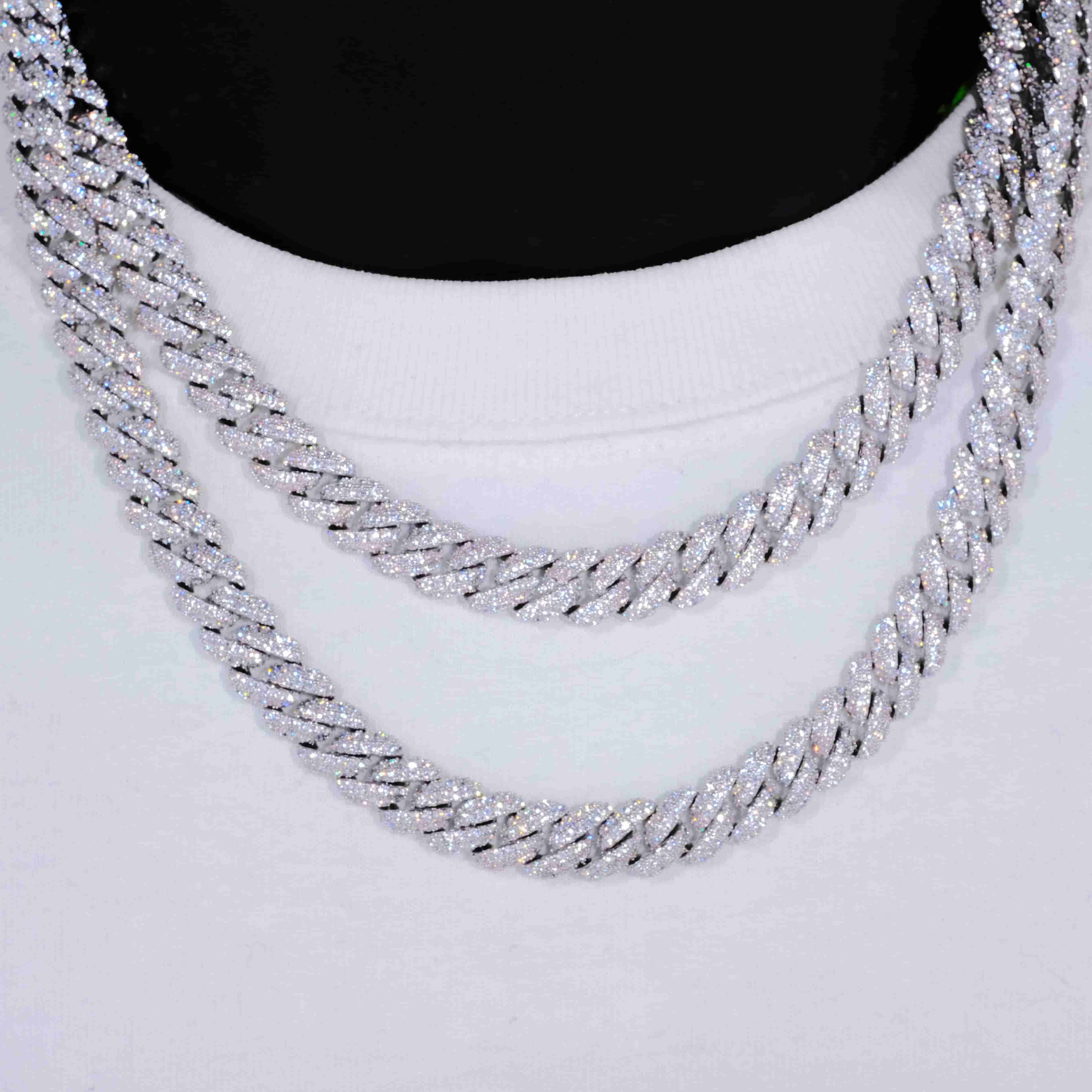 Cuban Link Chain in White Gold/18K Gold - 10mm