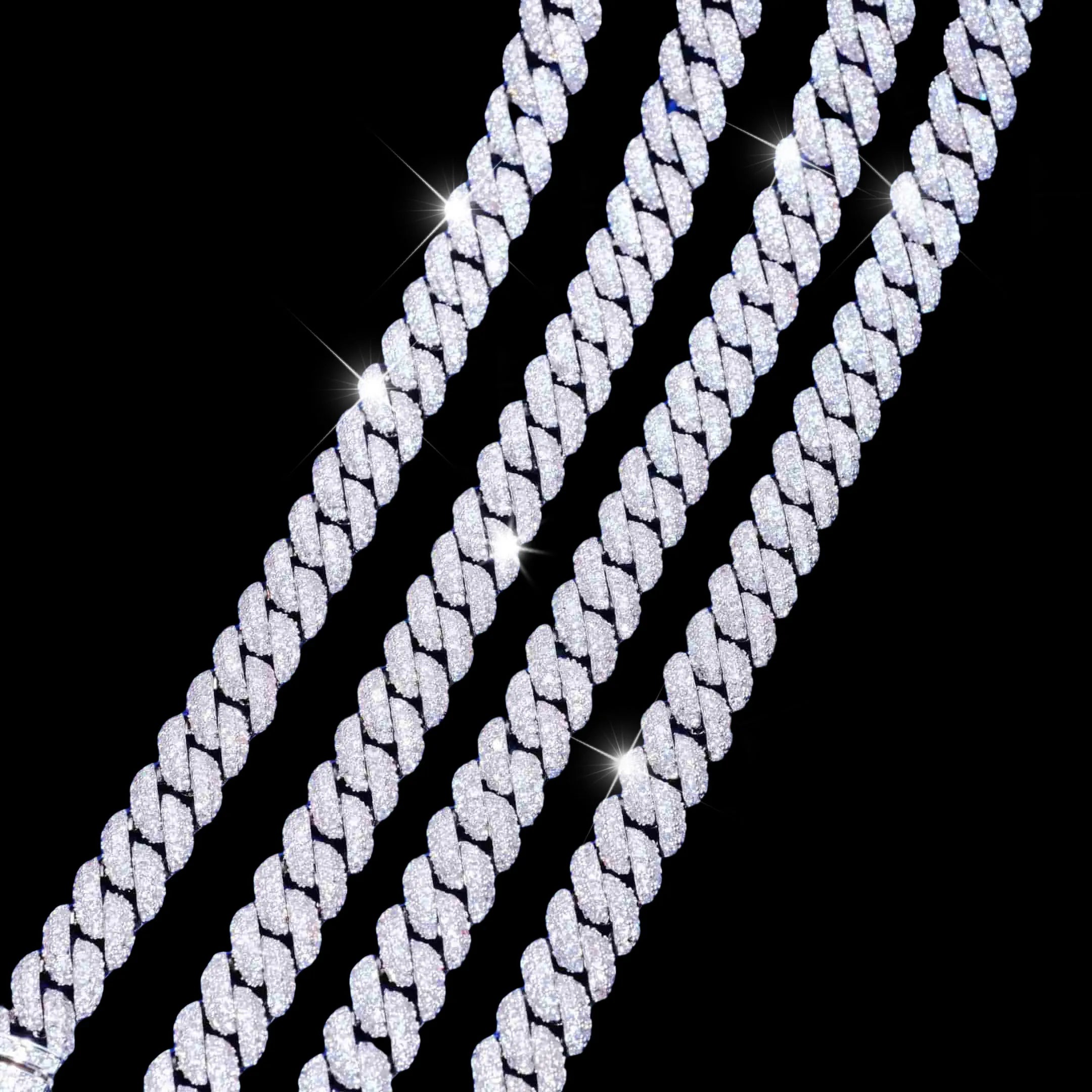 Cuban Link Chain in White Gold/18K Gold - 10mm