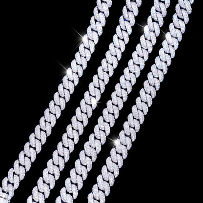 Cuban Link Chain in White Gold/18K Gold - 10mm