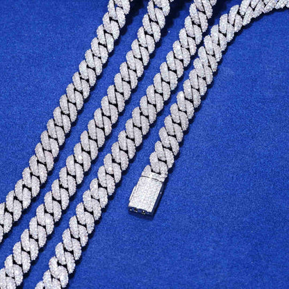 Cuban Link Chain in White Gold/18K Gold - 10mm