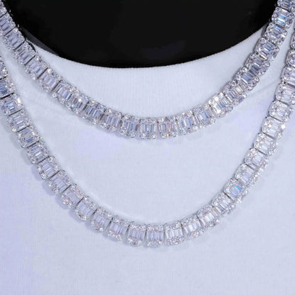 8mm Iced Square Baguette Tennis Chain