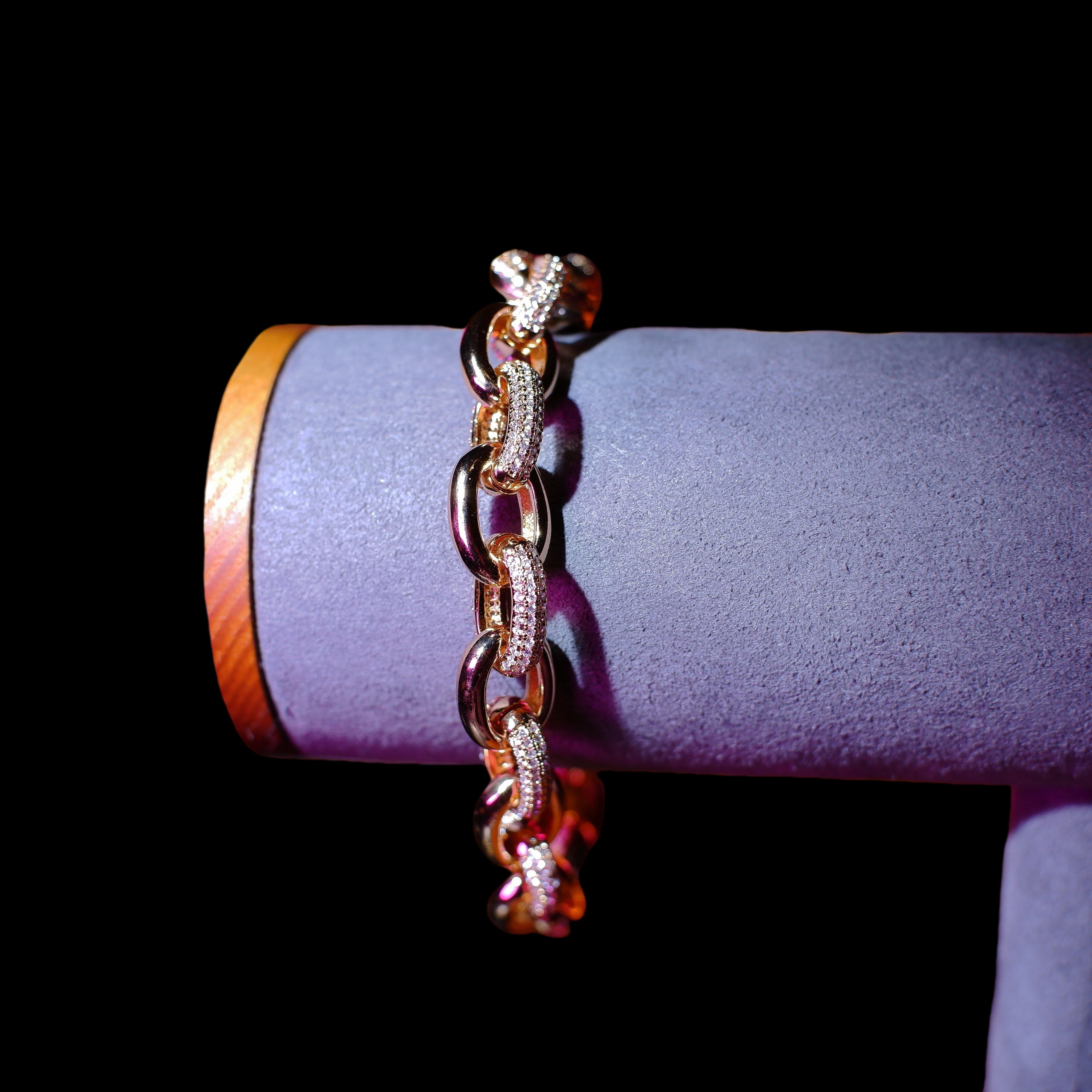 18K Gold-Plated Rope Link Bracelet -10mm