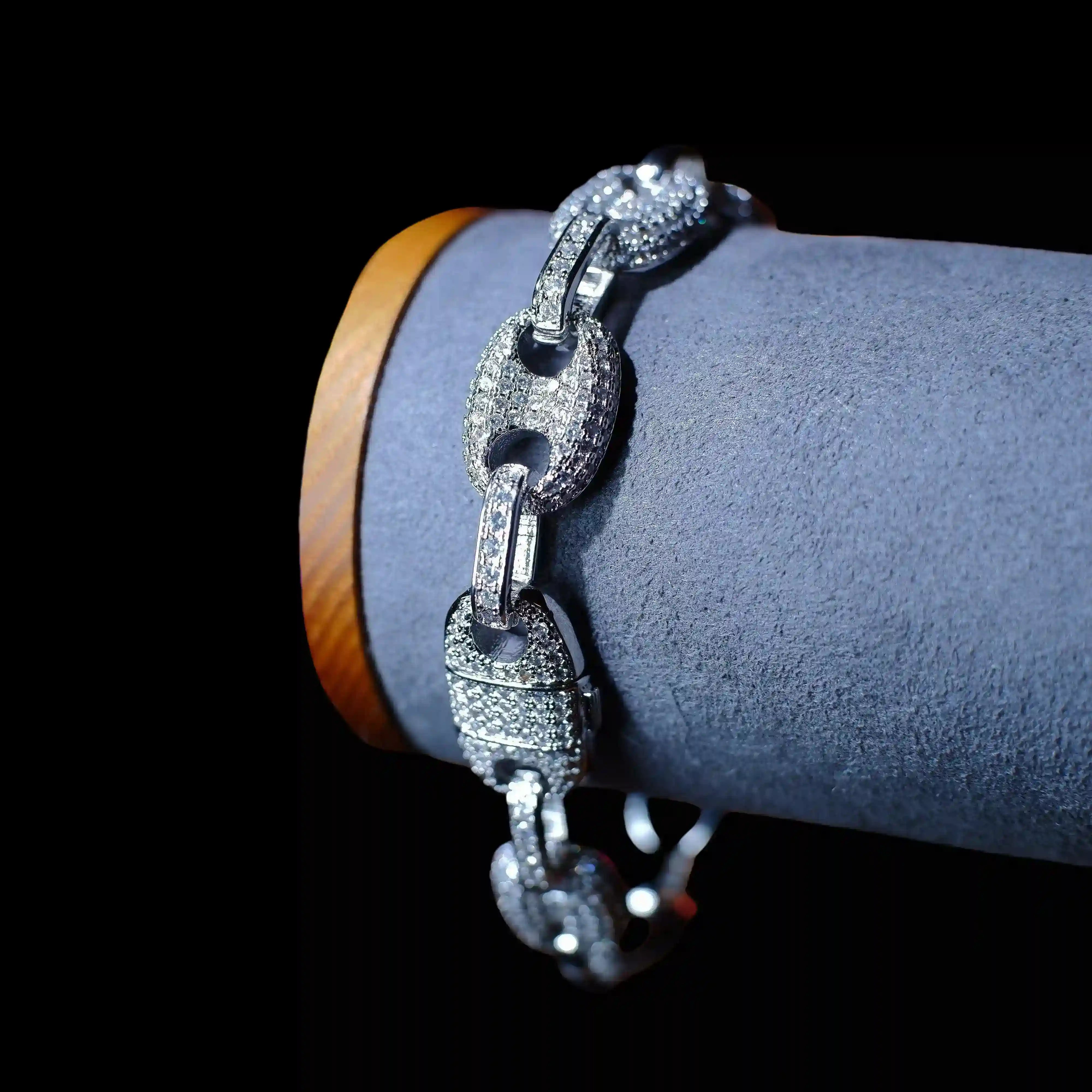 Solid Ice Coffee beans Link Bracelet -10mm