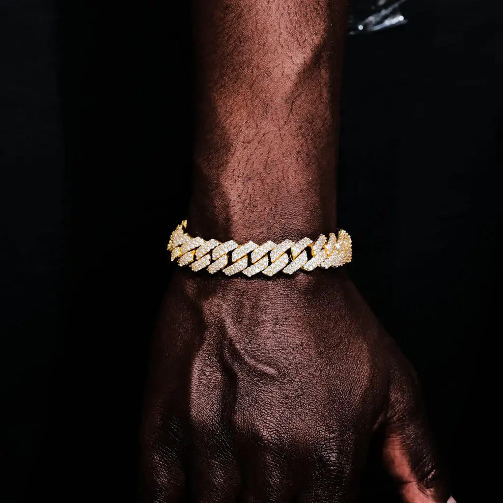 Prong Cuban Link Chain & Bracelet Bundle in 18K Gold - 14mm