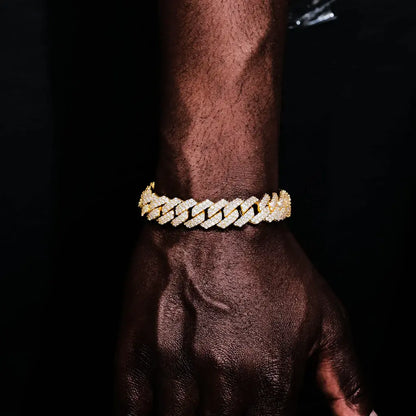 Prong Cuban Link Chain & Bracelet Bundle in 18K Gold - 14mm