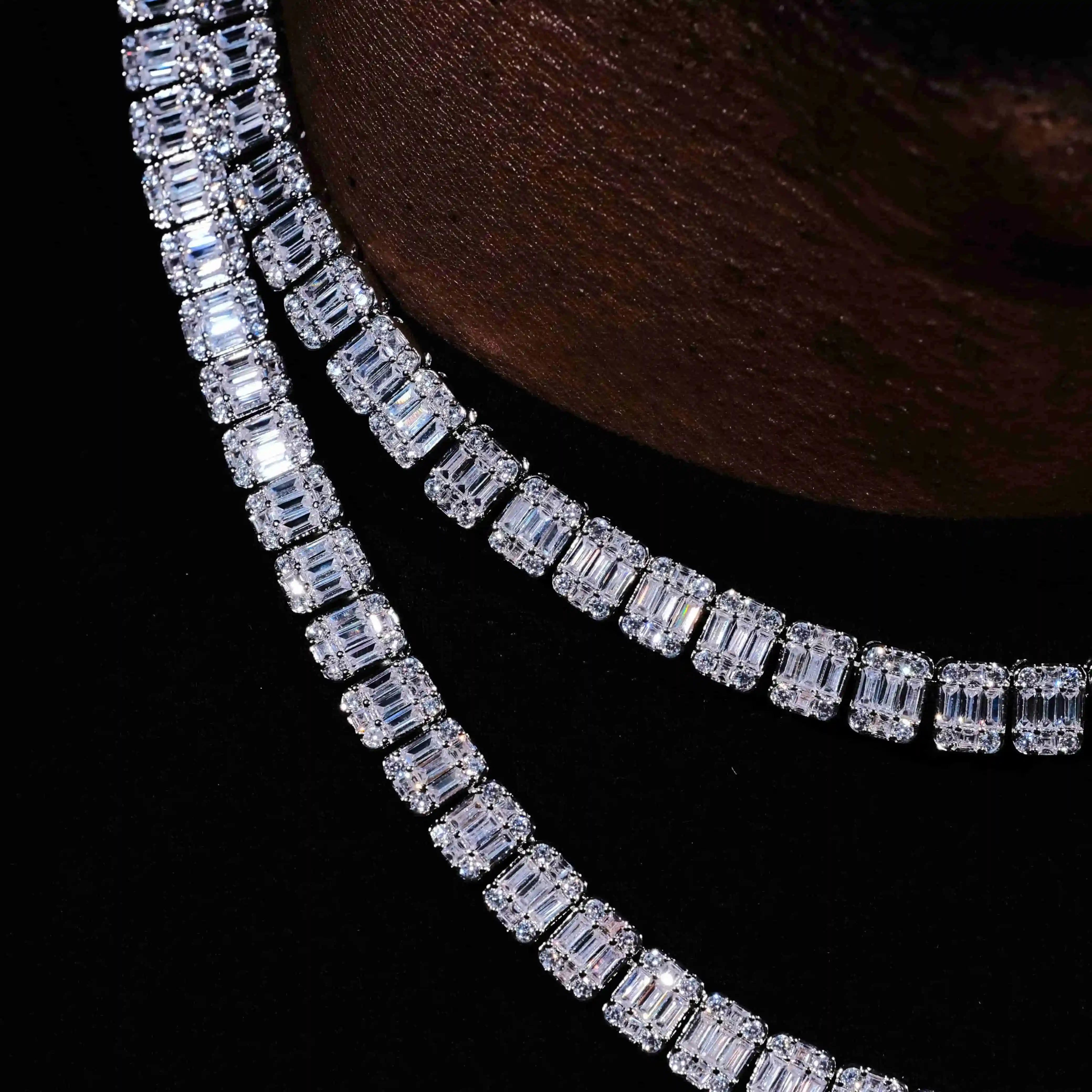 8mm Iced Square Baguette Tennis Chain