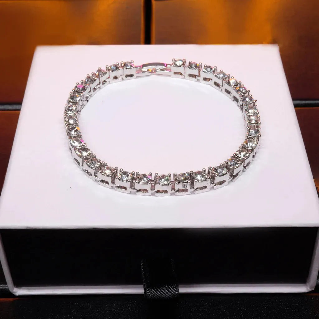 Iced Tennis Bracelet in White Gold - 5mm