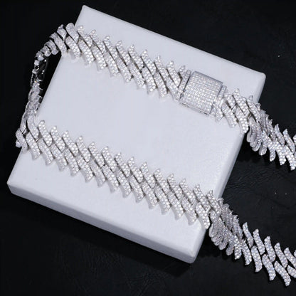 20mm Spiked Iced Cuban Chain