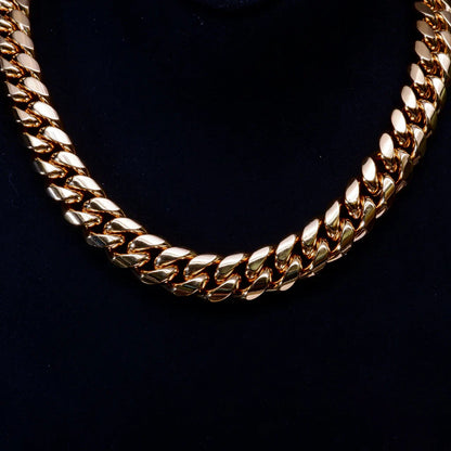14MM 18K GOLD-PLATED CLASSIC MIAMI CUBAN LINK