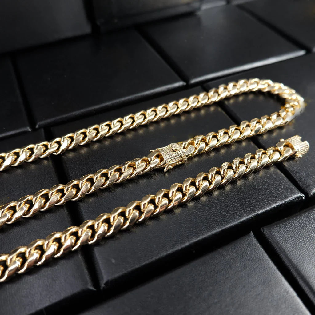 CUBAN LINK CHAIN IN YELLOW GOLDPLATED -10MM