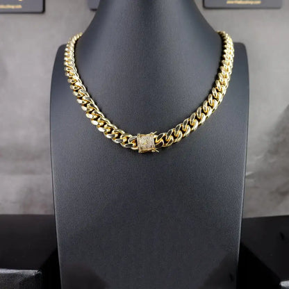 CUBAN LINK CHAIN IN YELLOW GOLDPLATED -10MM