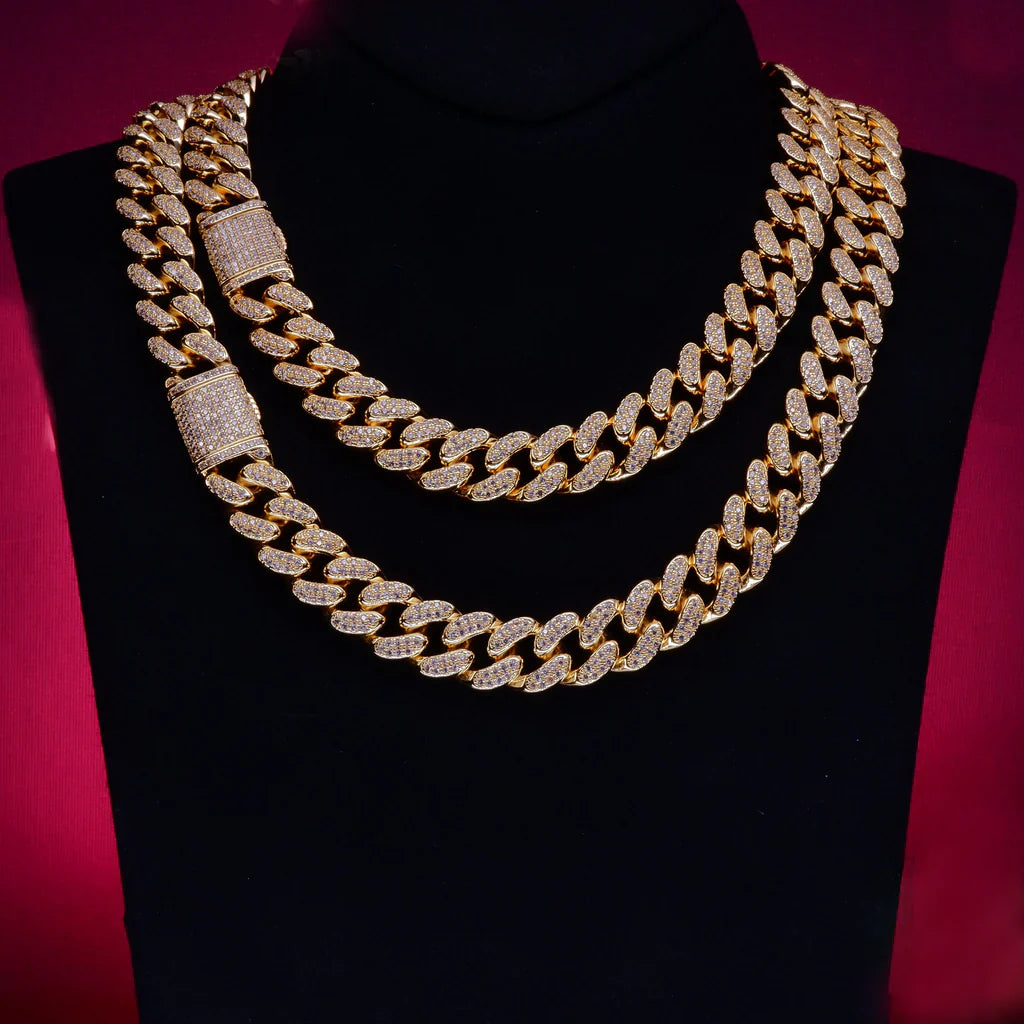 🔥New Flip buckle Iced Cuban Link Chain Gold-Plated