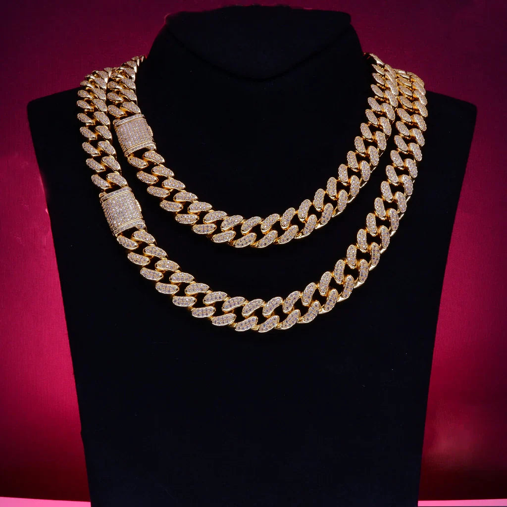 🔥New Flip buckle Iced Cuban Link Chain Gold-Plated