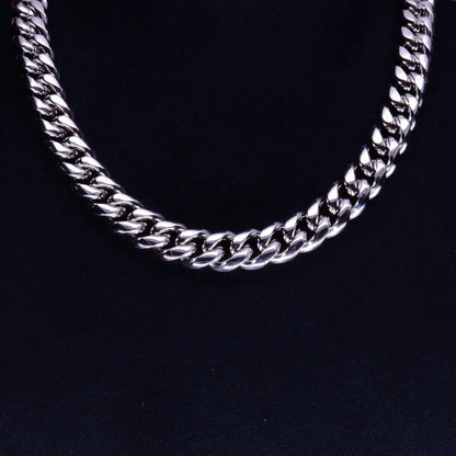 12MM 18K WHITEGOLD-PLATED CLASSIC MIAMI CUBAN LINK