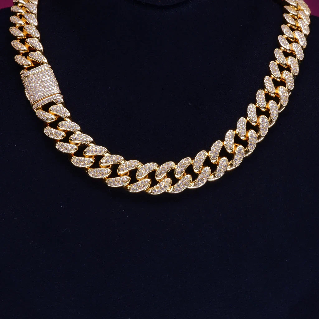 🔥New Flip buckle Iced Cuban Link Chain Gold-Plated