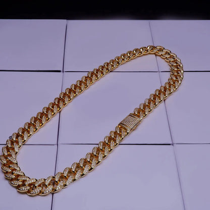 🔥New Flip buckle Iced Cuban Link Chain Gold-Plated