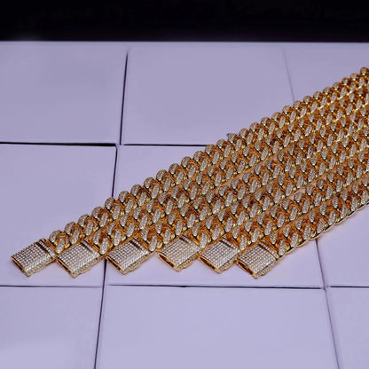🔥New Flip buckle Iced Cuban Link Chain Gold-Plated