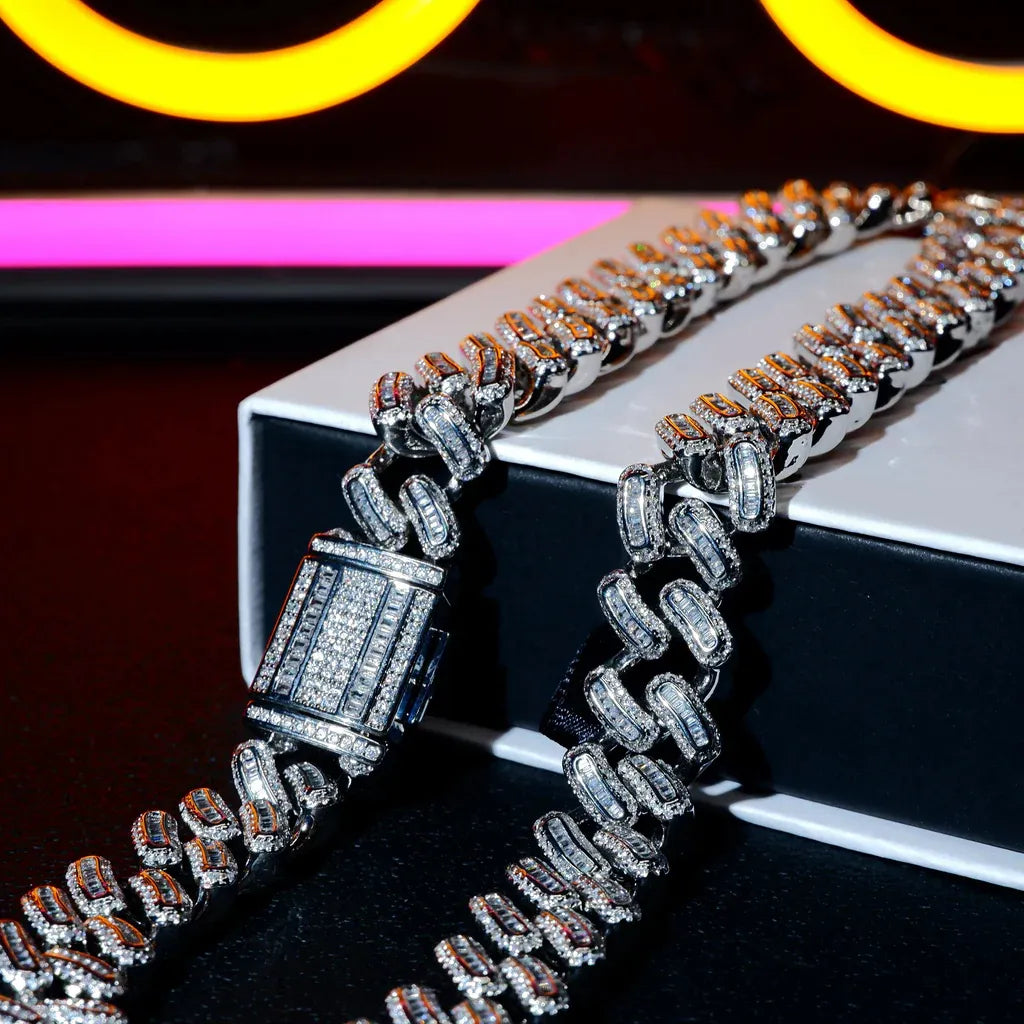 Iced Baguette Cuban Chain - 15mm
