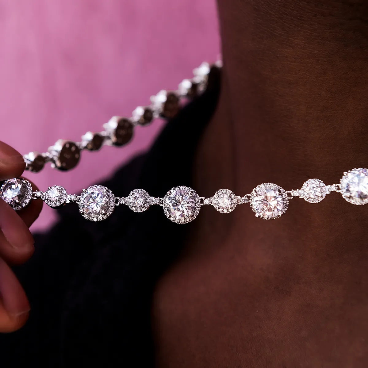 Diamond Halo Tennis Chain - 11mm