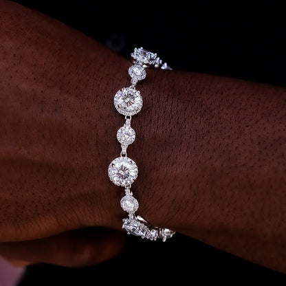 Sparkling diamond halo tennis bracelet for men’s fashion jewelry