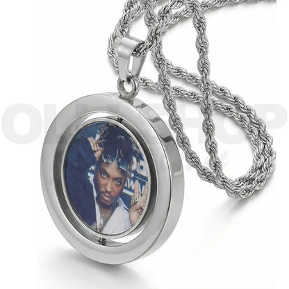 Double-Sided Rotating Photo Necklace