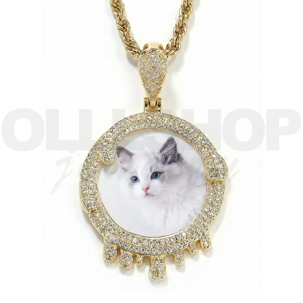 Drip Halo Custom Photo Necklace