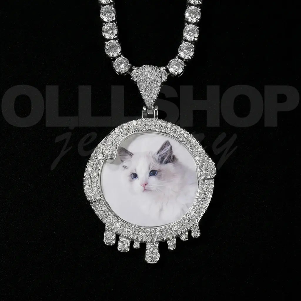 Drip Halo Custom Photo Necklace