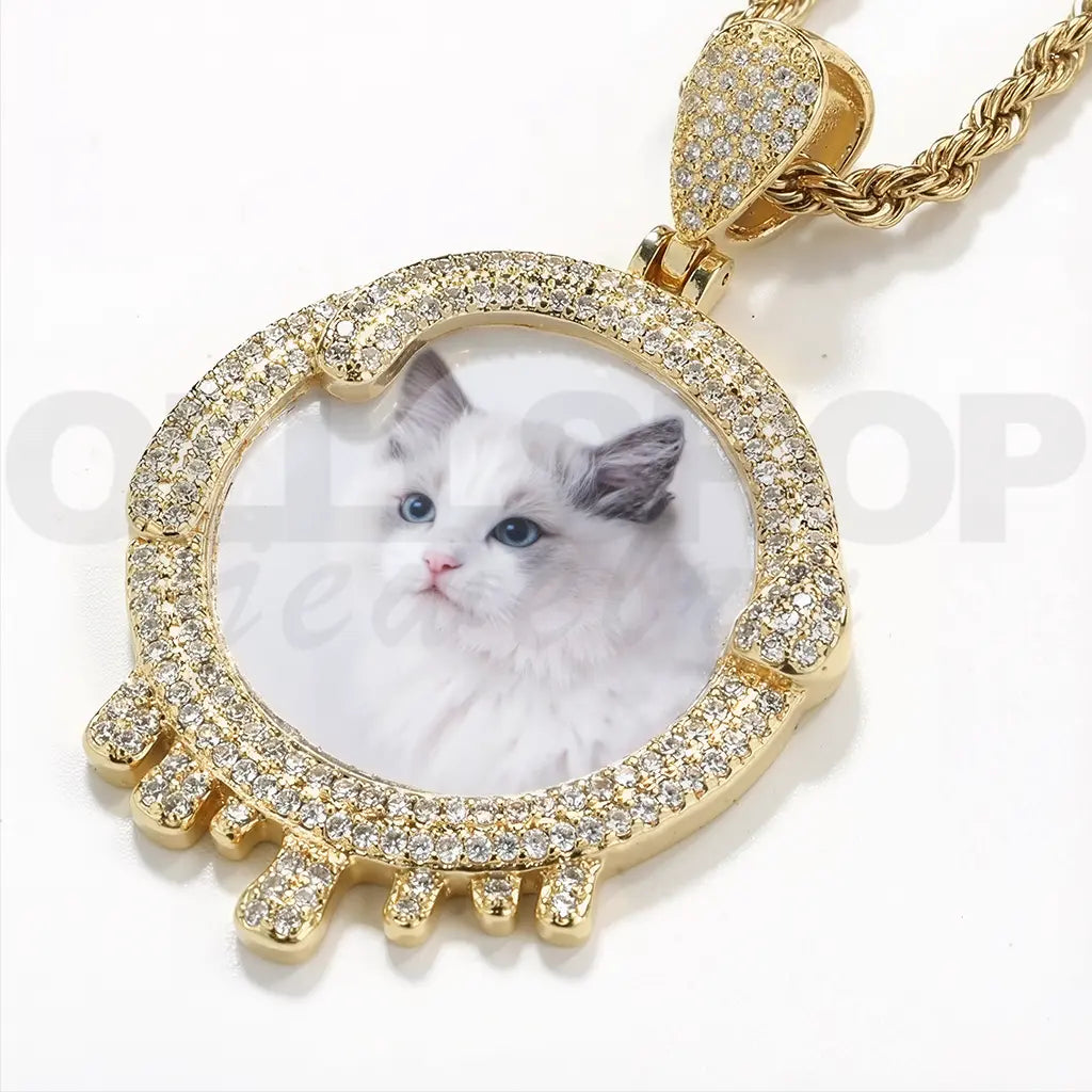 Drip Halo Custom Photo Necklace