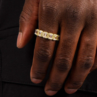 S925 Emerald Band Ring In 18k Gold - 6mm