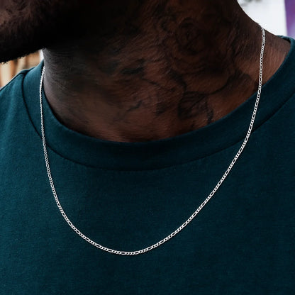 Figaro Chain in White Gold- 2mm