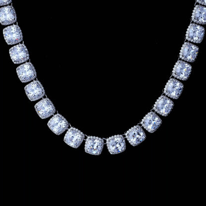 Glacier Clustered Tennis Chain in White Gold