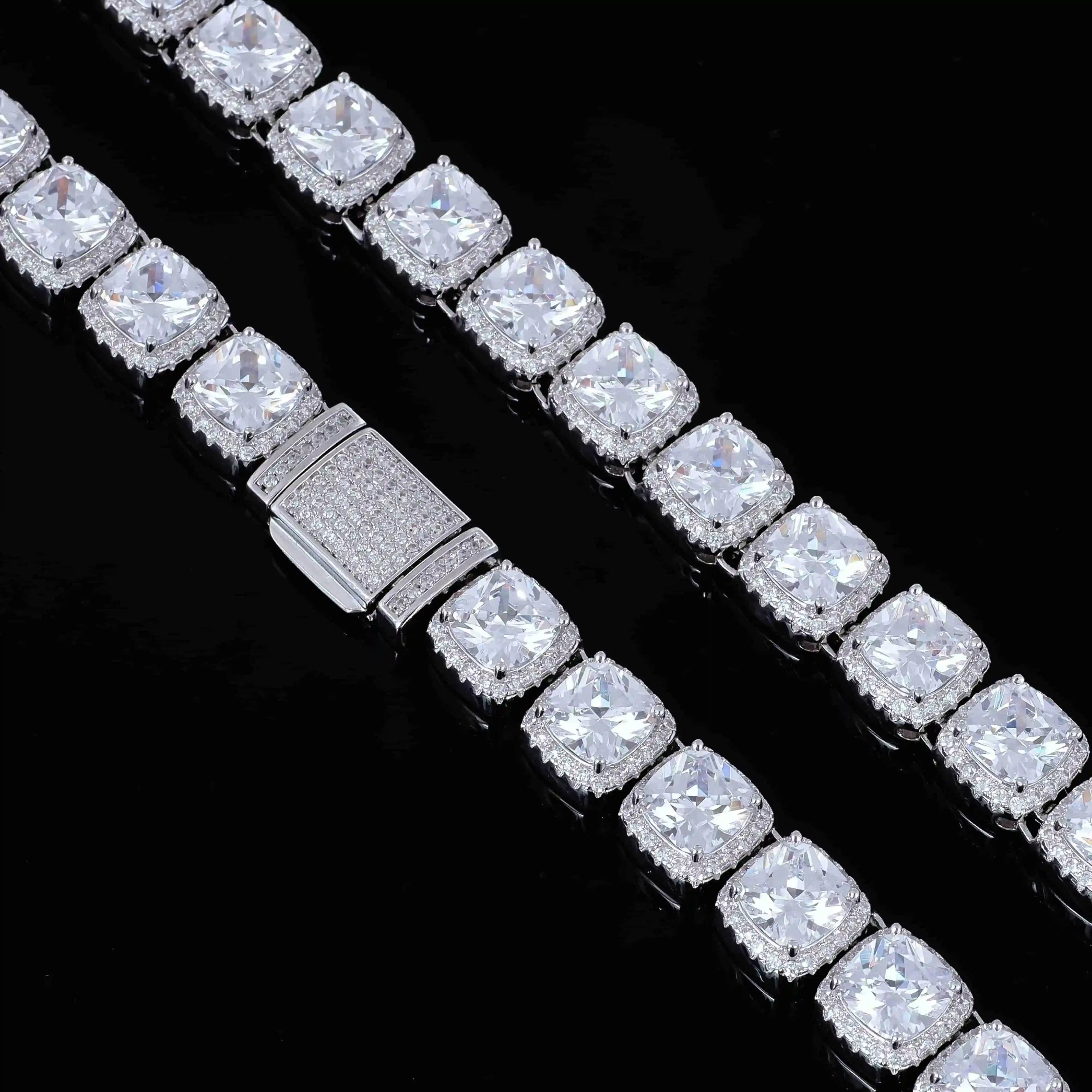 Glacier Clustered Tennis Chain in White Gold