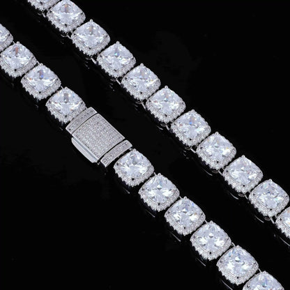 Glacier Clustered Tennis Chain in White Gold