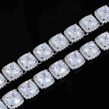 Glacier Clustered Tennis Chain in White Gold