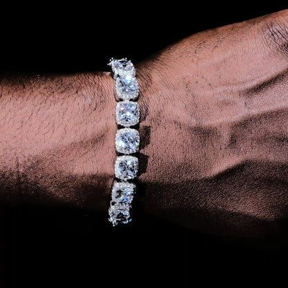 Glacier Clustered Tennis Bracelet in White Gold