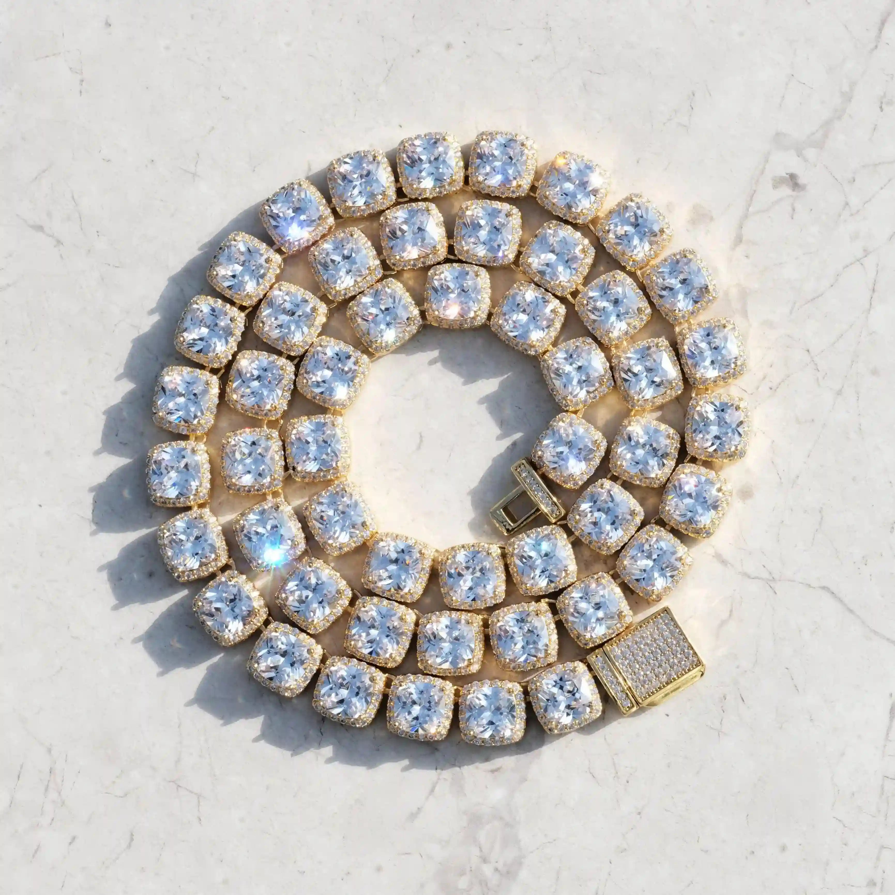 Glacier Clustered Tennis Chain in 18K Gold