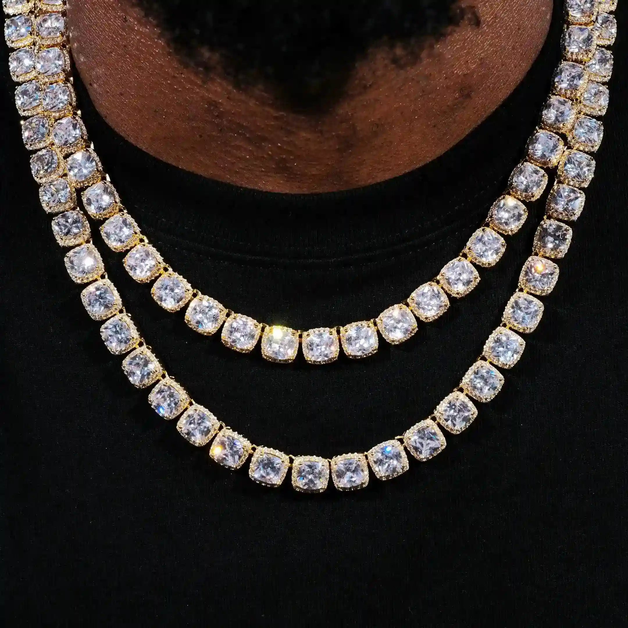 Glacier Clustered Tennis Chain in 18K Gold