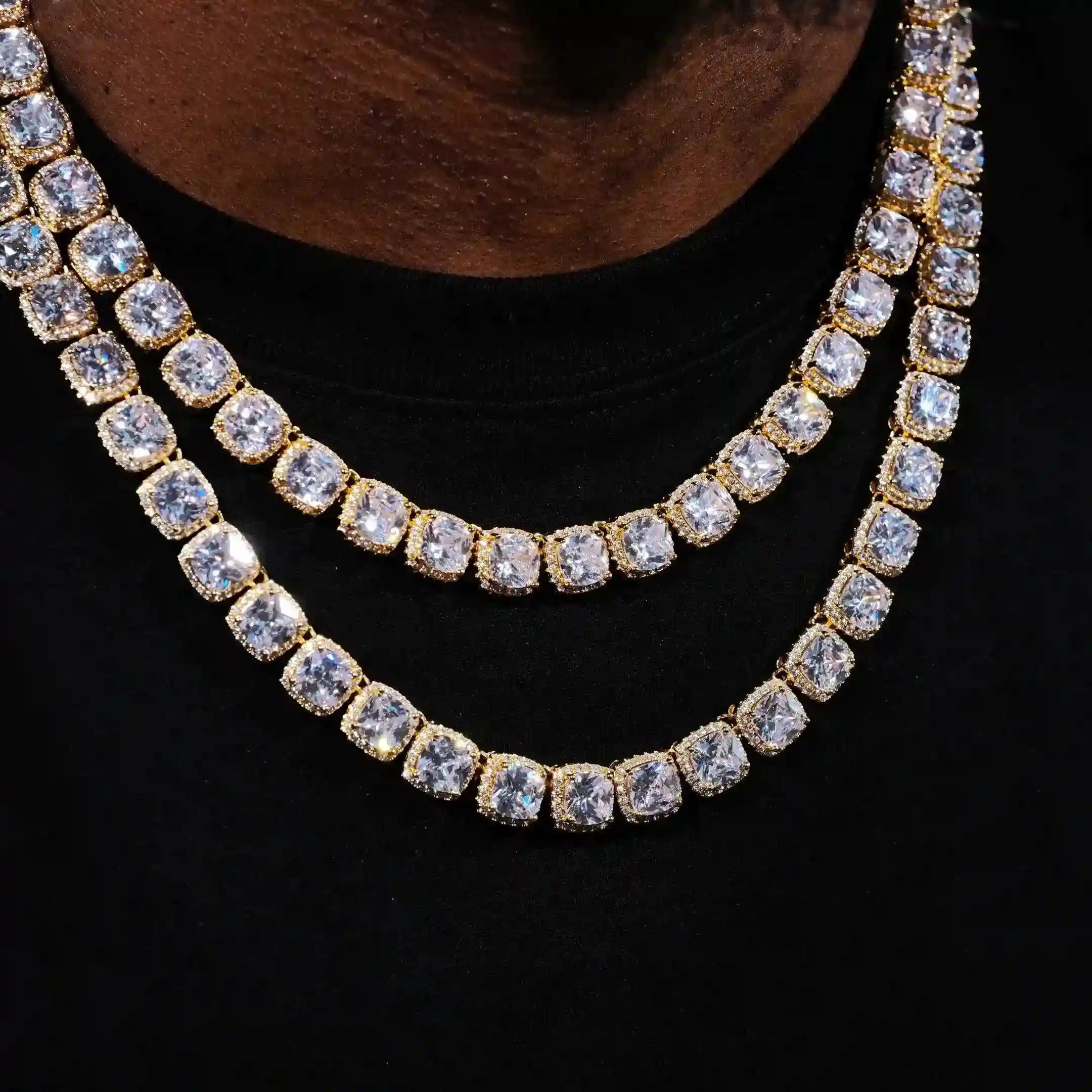 Glacier Clustered Tennis Chain in 18K Gold