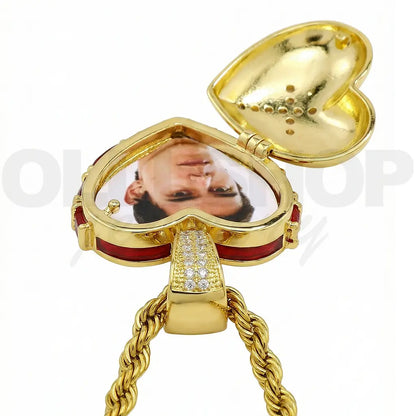 Gold & Silver Cross Heart Memory Locket