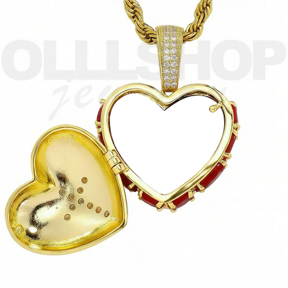 Gold & Silver Cross Heart Memory Locket
