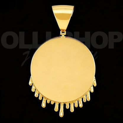 Golden Drip Frame Personalized Photo Necklace